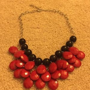 Black and red statement necklace
